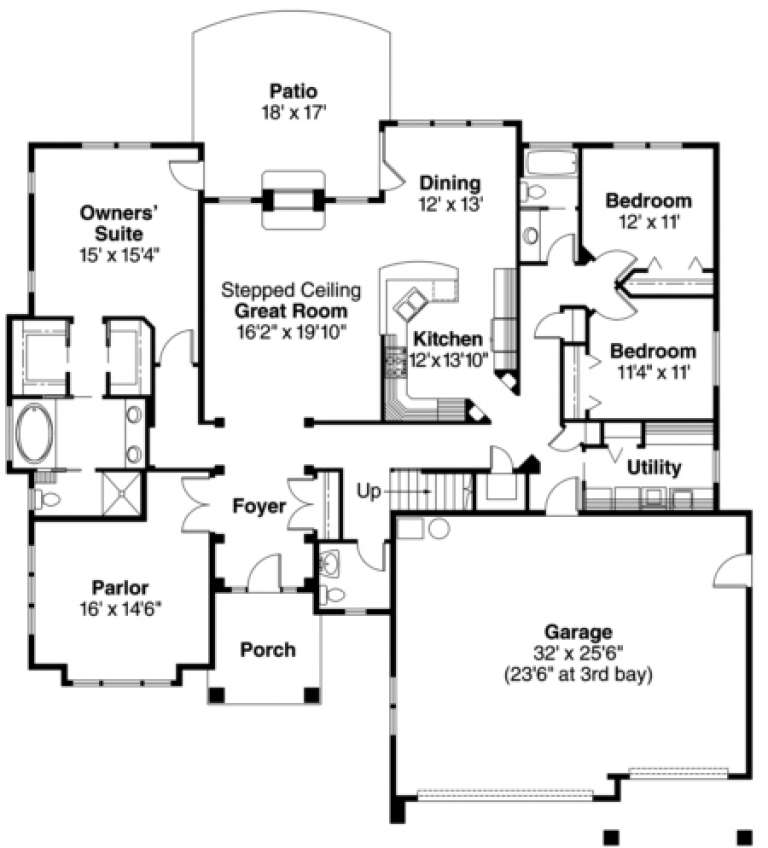 House Plan House Plan #1274 Drawing 1