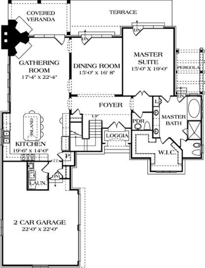 Floorplan 1 for House Plan #3323-00311