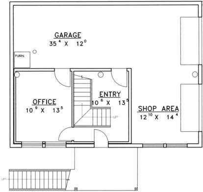 Basement Floor for House Plan #039-00048
