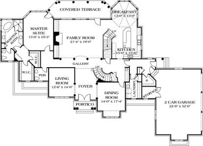 Floorplan 1 for House Plan #3323-00433
