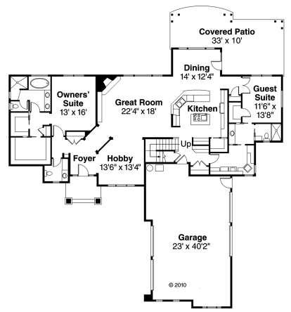 Floorplan 1 for House Plan #035-00477