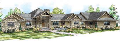 Ranch House Plan #035-00478 Elevation Photo