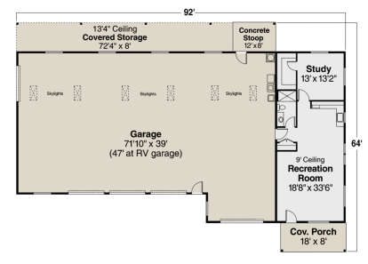 Garage Floor for House Plan #035-00528