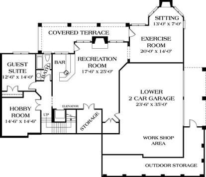 Floorplan 1 for House Plan #3323-00496