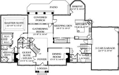 Floorplan 1 for House Plan #3323-00503