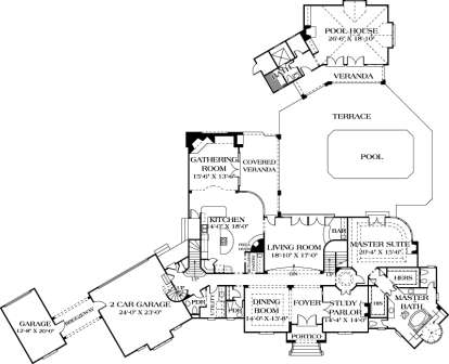 Floorplan 1 for House Plan #3323-00507