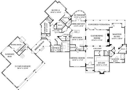 Floorplan 1 for House Plan #3323-00511