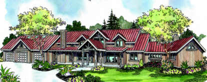 Country House Plan #035-00370 Elevation Photo