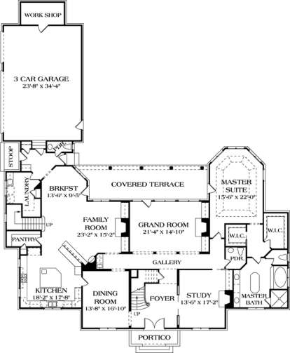 Floorplan 1 for House Plan #3323-00517