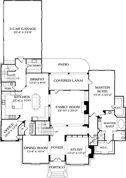 Floorplan 1 for House Plan #3323-00518
