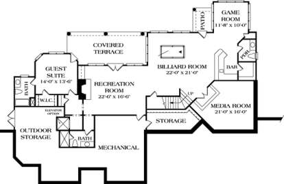 Floorplan 1 for House Plan #3323-00520