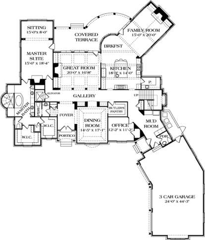 Floorplan 1 for House Plan #3323-00545