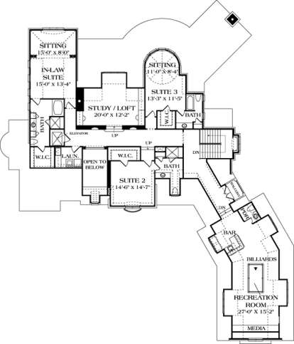 Floorplan 2 for House Plan #3323-00545