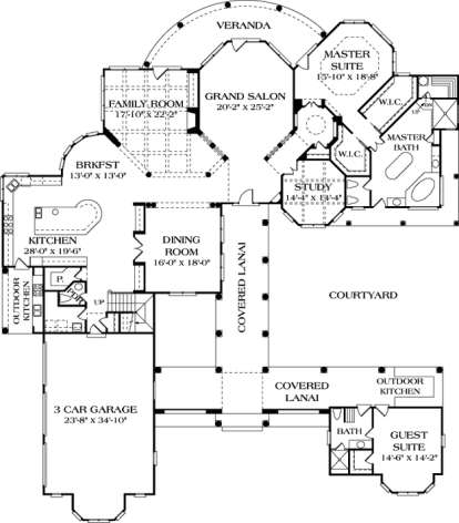 Floorplan 1 for House Plan #3323-00546