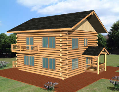 Cabin House Plan #039-00073 Elevation Photo