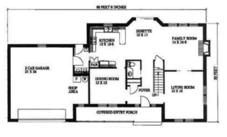 House Plan House Plan #1336 Drawing 1