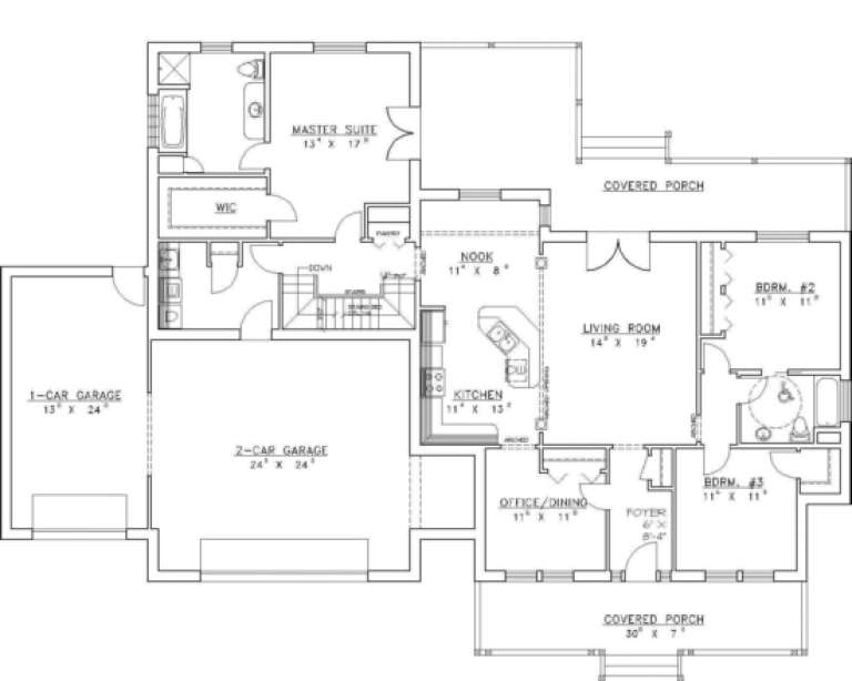 House Plan House Plan #1352 Drawing 2