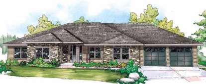 Ranch House Plan #035-00565 Elevation Photo