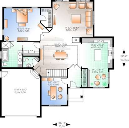 Floorplan 1 for House Plan #034-00971
