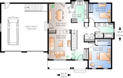 Floorplan 1 for House Plan #034-00977