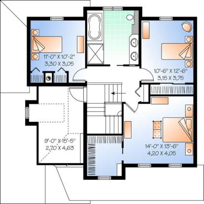 Floorplan 2 for House Plan #034-00987
