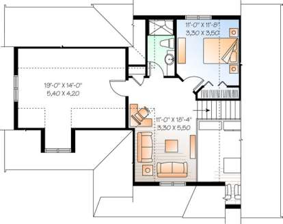 Floorplan 2 for House Plan #034-00991