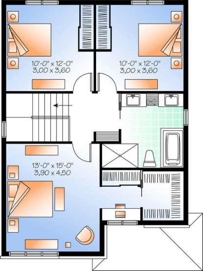 Floorplan 2 for House Plan #034-00999
