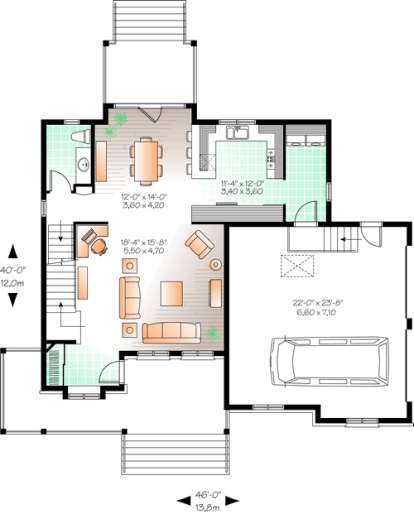 Floorplan 1 for House Plan #034-01031