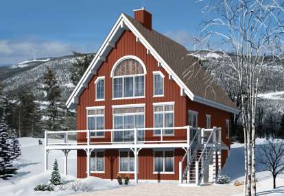 Vacation House Plan #034-01043 Elevation Photo