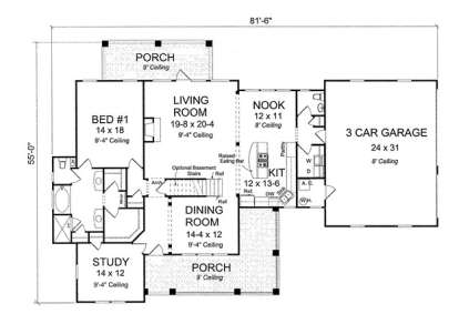 Floorplan 1 for House Plan #4848-00062