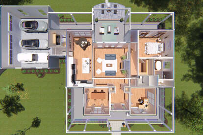 Overhead First Floor for House Plan #4848-00183