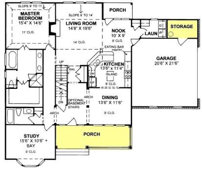 Floorplan 1 for House Plan #4848-00261