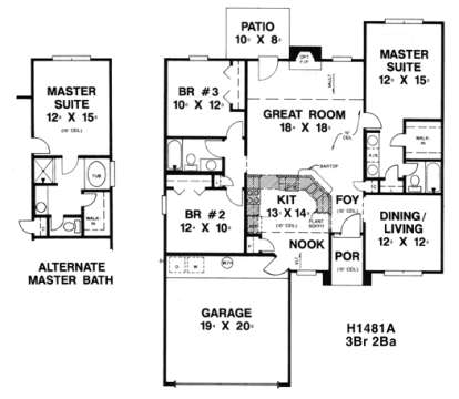 Floorplan 1 for House Plan #4766-00007