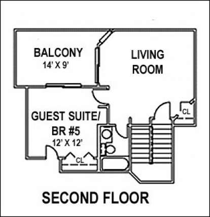 Floorplan 2 for House Plan #4766-00085