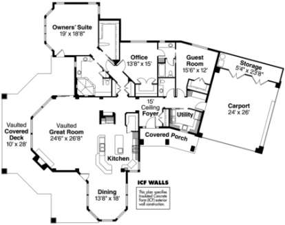 Floorplan 1 for House Plan #035-00385