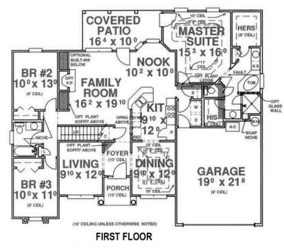 Floorplan 1 for House Plan #4766-00098
