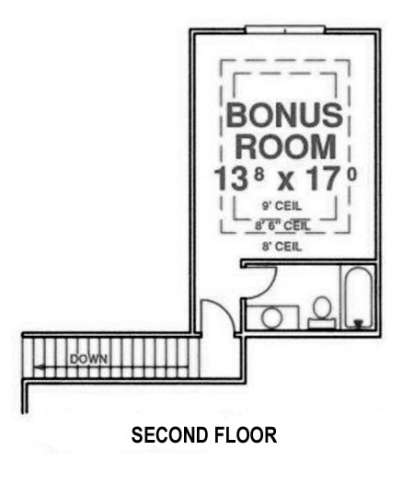Floorplan 2 for House Plan #4766-00098