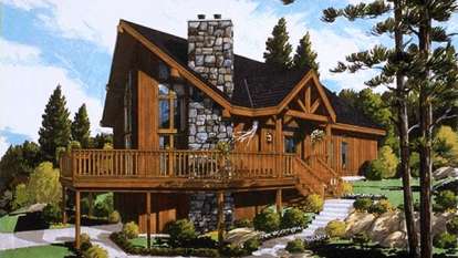 Vacation House Plan #033-00001 Elevation Photo