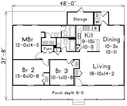 Floorplan 1 for House Plan #5633-00011