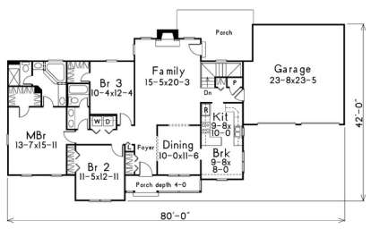 Floorplan 1 for House Plan #5633-00020