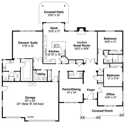 Floorplan 1 for House Plan #035-00585