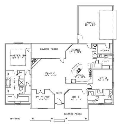 Floorplan 1 for House Plan #6471-00017