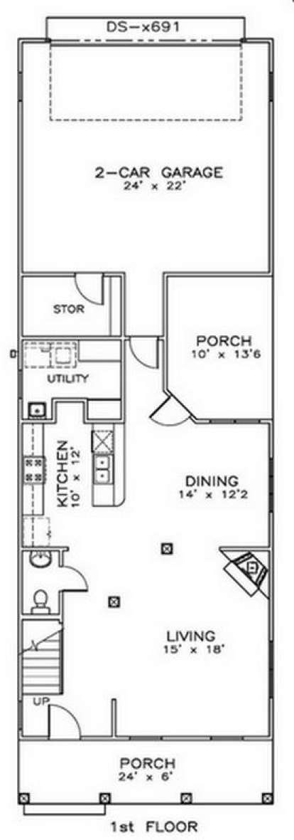 Floorplan 1 for House Plan #6471-00042