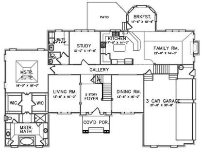Floorplan 1 for House Plan #6819-00006