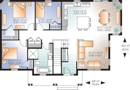 Main Floor for House Plan #034-01057