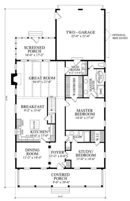 Floorplan 1 for House Plan #7922-00103