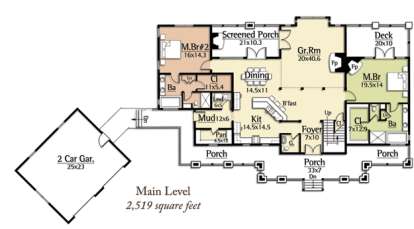 Floorplan 1 for House Plan #8504-00043