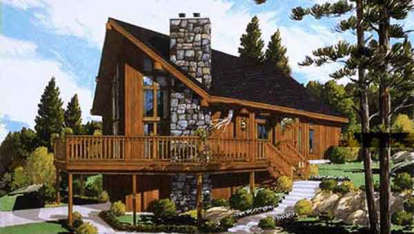 Vacation House Plan #033-00008 Elevation Photo