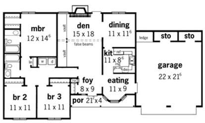 Floorplan 1 for House Plan #9035-00040