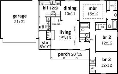 Floorplan 1 for House Plan #9035-00049